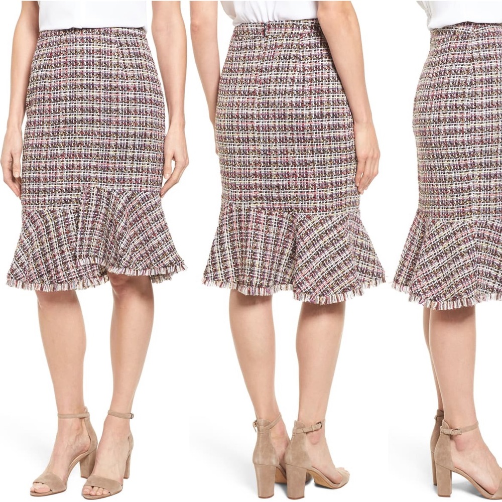 Halogen Tweed Ruffle Hem Skirt size 0 petite